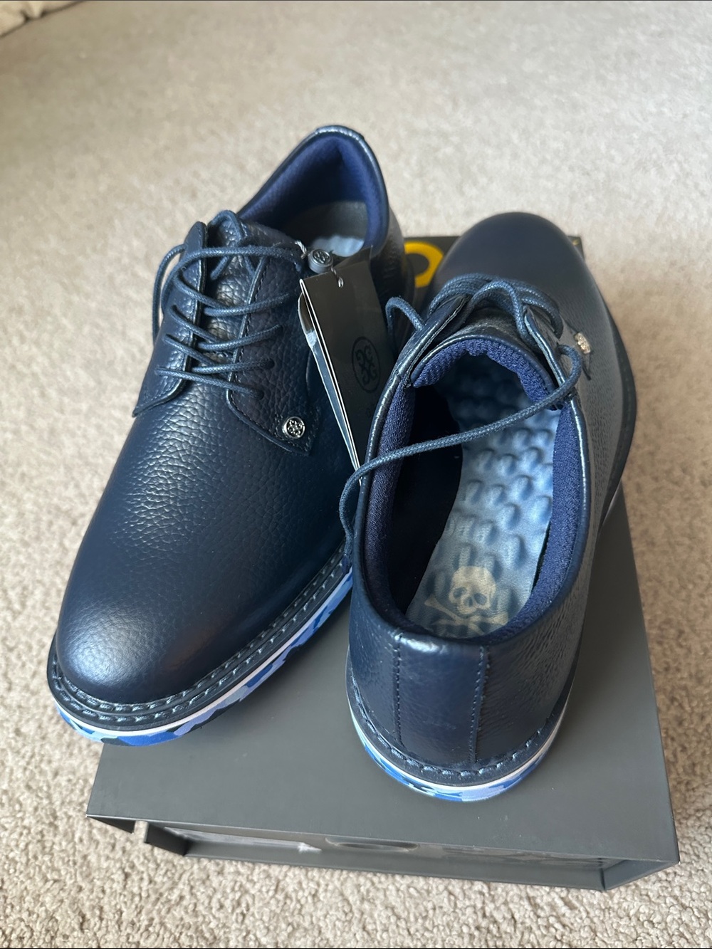 Gfore Men's Navy Blue Golf Shoes with Cushioned Insole, spikes- Size 9